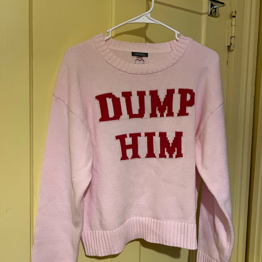 Wild Fable Pink Dump Him Sweater NWOT